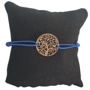 Bracelet bleu Arbre de Vie doré