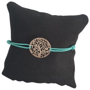 Bracelet vert Arbre de Vie doré