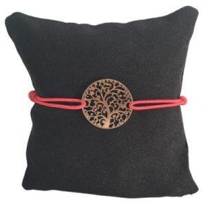 Bracelet rouge Arbre de Vie doré