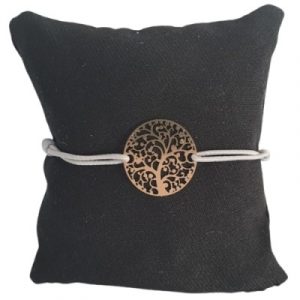 Bracelet gris Arbre de Vie doré