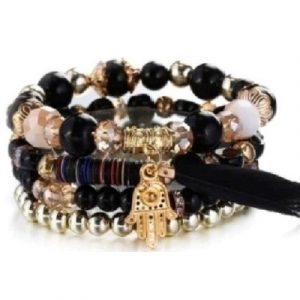 Bracelet Talisman Perles noires