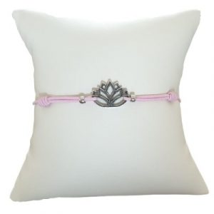 Bracelet rose Lotus argenté