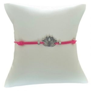 Bracelet fuschia Lotus argenté