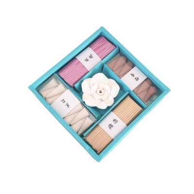 Coffret turquoise, Encens, Brûle Encens Fleur de Lotus – Image 2