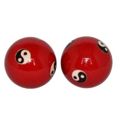 Boules Qi Gong Yin Yang rouge – Image 2