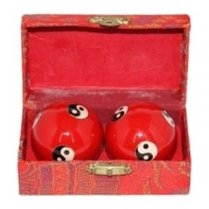 Boules Qi Gong Yin Yang rouge