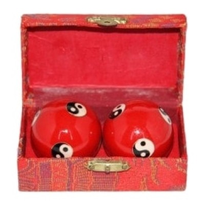 Boules Qi Gong Yin Yang rouge