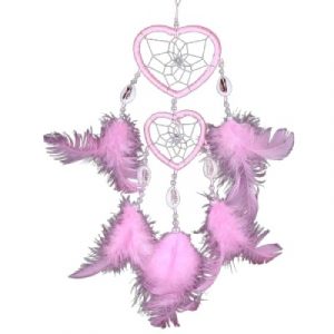 Attrape Rêves Coeurs roses Coquillages