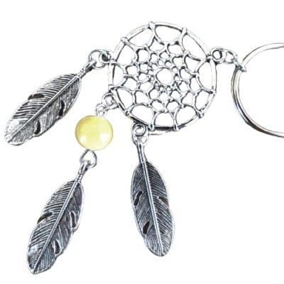 Porte Clés Attrape Rêves Perle jaune – Image 2