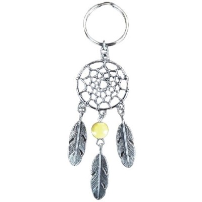 Porte Clés Attrape Rêves Perle jaune