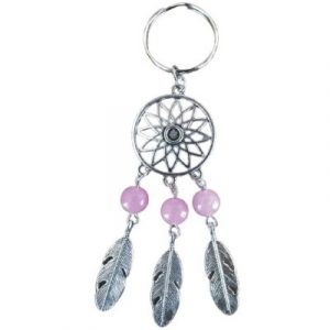 Porte Clés Attrape Rêves 3 Perles roses