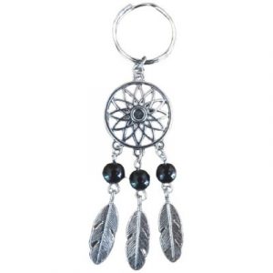 Porte Clés Attrape Rêves 3 Perles noires