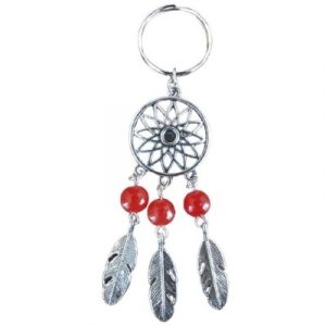 Porte Clés Attrape Rêves 3 Perles rouges