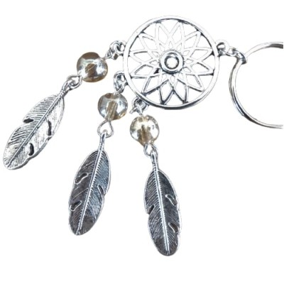 Porte Clés Attrape Rêves 3 Perles nacrées – Image 2