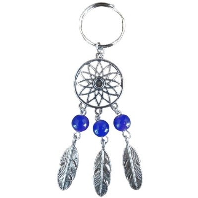 Porte Clés Attrape Rêves 3 Perles bleues