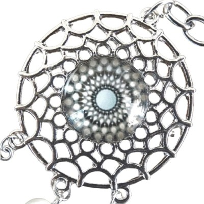 Porte Clés Attrape Rêves Sun Yantra Mandala Bleu – Image 2