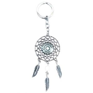 Porte Clés Attrape Rêves Sun Yantra Mandala Bleu