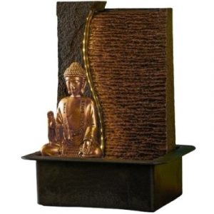 Grande Fontaine Mur d'Eau Bouddha doré