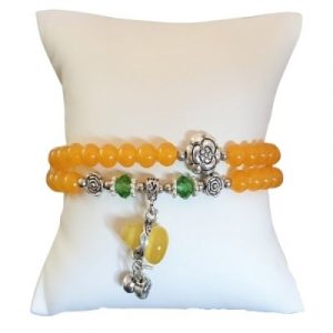 Bracelet Wu lou en Calcédoine jaune