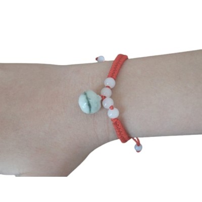 Bracelet rouge Pomme en Jade vert – Image 2
