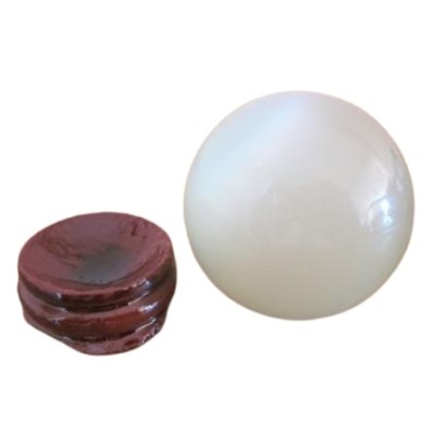 Boule d'Oeil de Chat blanc 40mm – Image 2