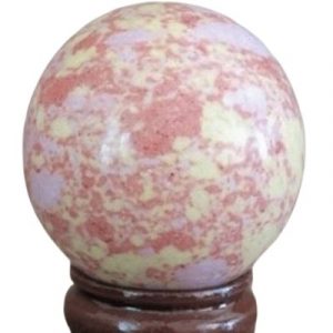 Boule de Howlite Marbré rouge et jaune 40mm