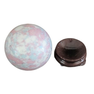 Boule de Howlite Marbrée rose et bleue 40mm – Image 2
