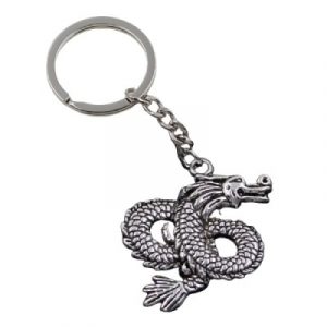 Porte Clés Grand Dragon Serpent argenté