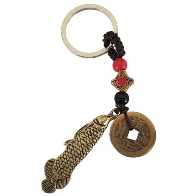 Porte Clés 5 Pièces de l'Empereur Poissons Arowana