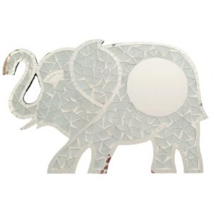 Miroir Mosaïque Eléphant blanc 60cm