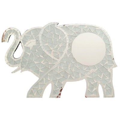 Miroir Mosaïque Eléphant blanc 60cm