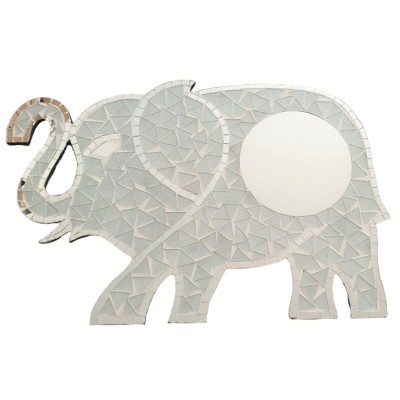 Miroir Mosaïque Eléphant blanc 60cm – Image 2