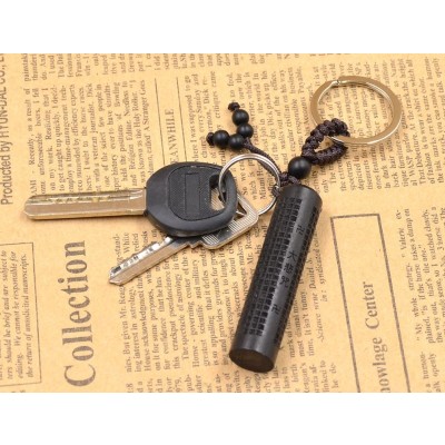 Porte Clés Mantra de la Compassion Cylindre en Ebène – Image 2