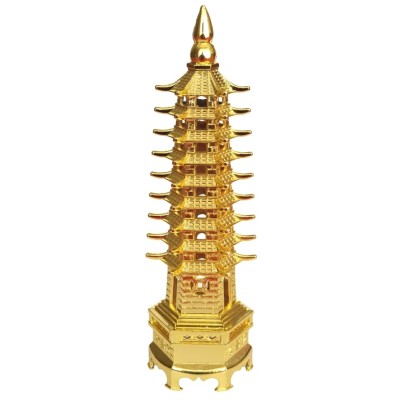Pagode Wen Chang bronze dorée 13cm – Image 2