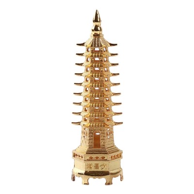 Pagode Wen Chang bronze dorée 13cm – Image 3