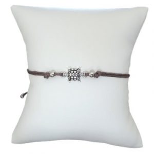 Bracelet marron Tortue argentée