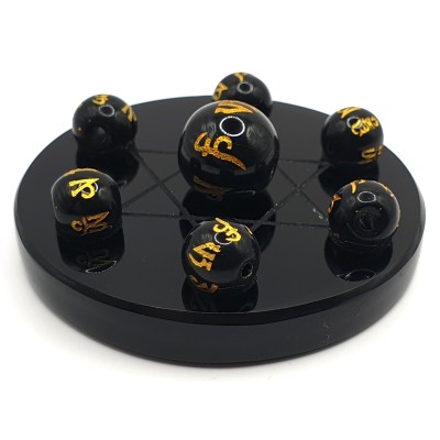 Etoile Sacrée Mantras en Obsidienne noire – Image 3