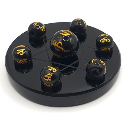 Etoile Sacrée Mantras en Obsidienne noire