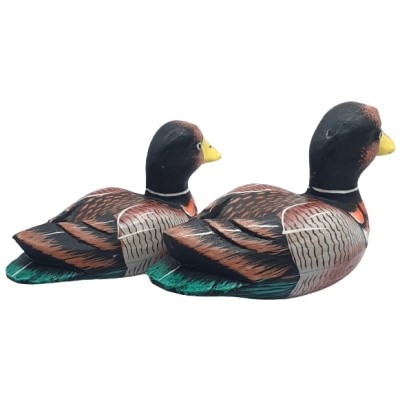 Statues Couple de Canards Mandarin marron16cm – Image 2