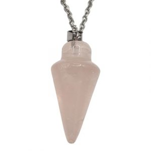 Collier Pendule en Quartz rose