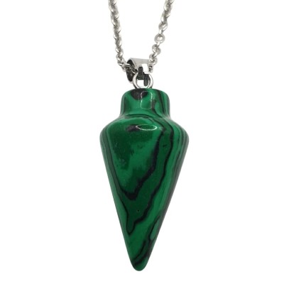 Collier Pendule en Malachite
