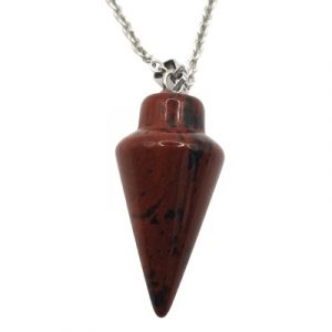 Collier Pendule en Obsidienne Acajou