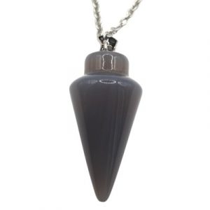 Collier Pendule en Agate grise