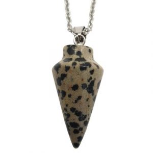 Collier Pendule en Jaspe Dalmatien