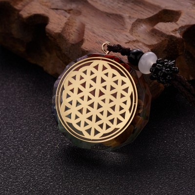 Collier Orgonite Chakras Fleur de Vie Sacrée