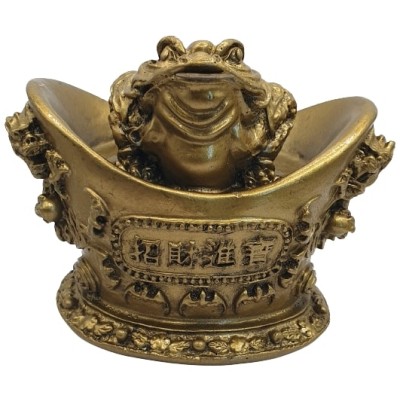 Statue Grenouille sur Lingot d'Or