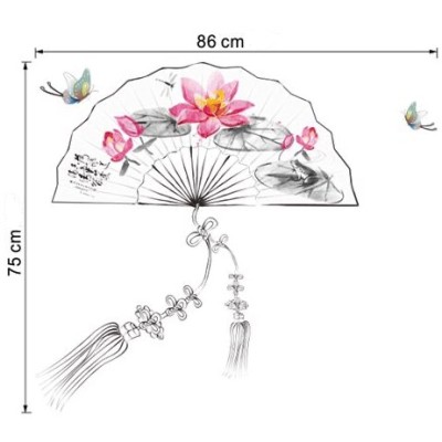 Sticker Eventail Fleurs de Lotus – Image 2