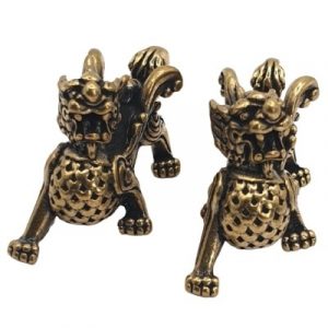 Statues Gardiens Chi Lin en cuivre