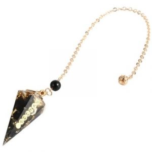 Pendule Orgonite des 7 Chakras, Obsidienne noire