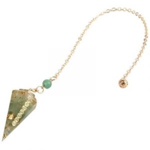 Pendule Orgonite des 7 Chakras, Jade vert